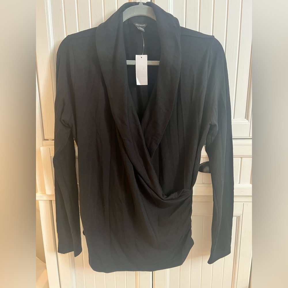 Ann Taylor Shaw Collar Wrap Top NWT - Picture 2 of 5